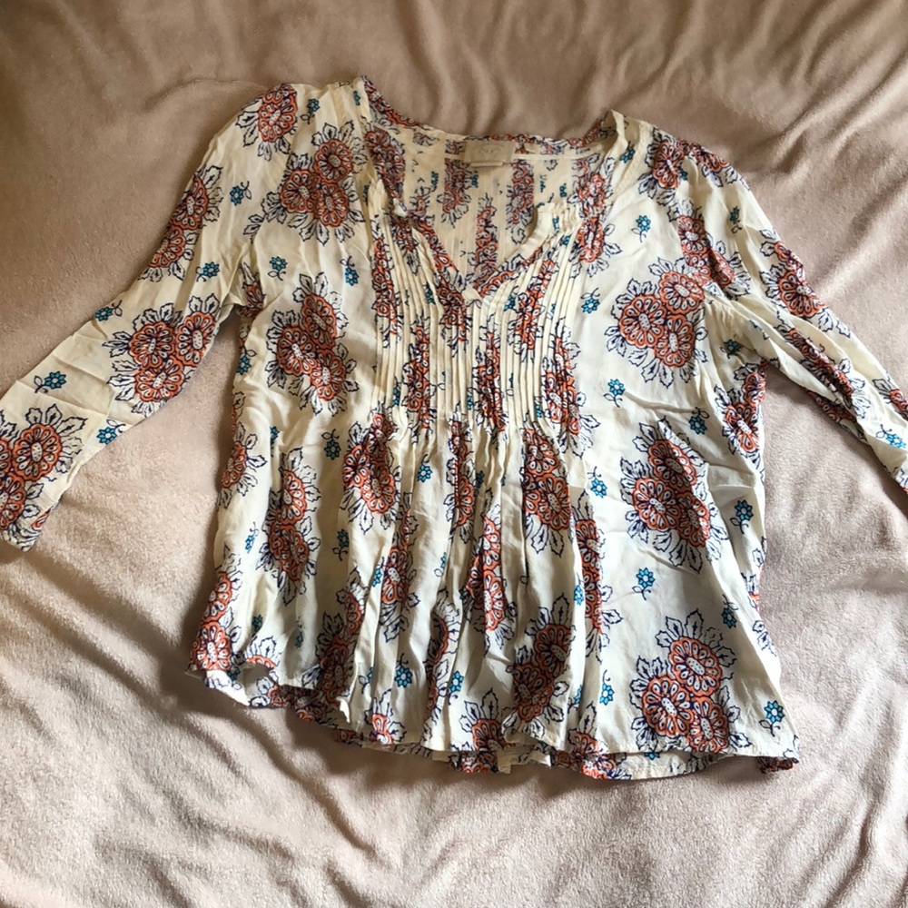 Print silk blouse